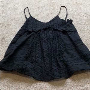 Versona black eyelet top